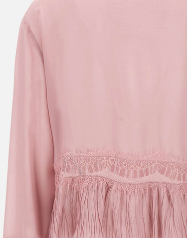 Blusa in georgette con pizzo 2C444A N0114 BLUMARINE 