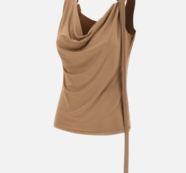 BLUMARINE Top in jersey lucido BROWN Donna 