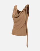 BLUMARINE Top in jersey lucido BROWN Donna 