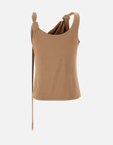 BLUMARINE Top in jersey lucido BROWN Donna 