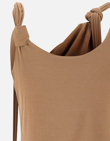 BLUMARINE Top in jersey lucido BROWN Donna 
