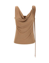 BLUMARINE Top in jersey lucido BROWN Donna 