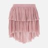 BLUMARINE Gonna asimmetrica in georgette plissé con balza Pink Donna 