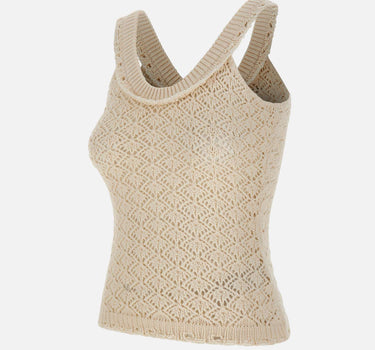 BLUMARINE Top crochet WHITE Donna 