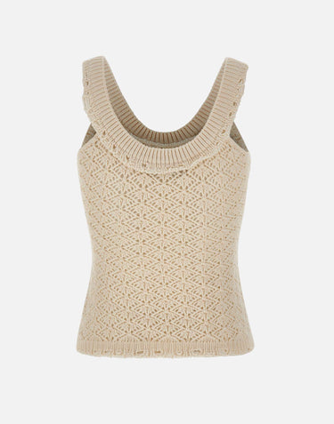 BLUMARINE Top crochet WHITE Donna 