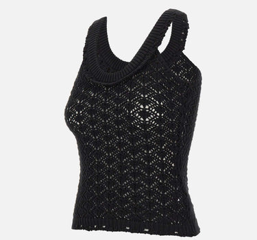BLUMARINE Top crochet BLACK Donna 