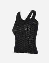 BLUMARINE Top crochet BLACK Donna 