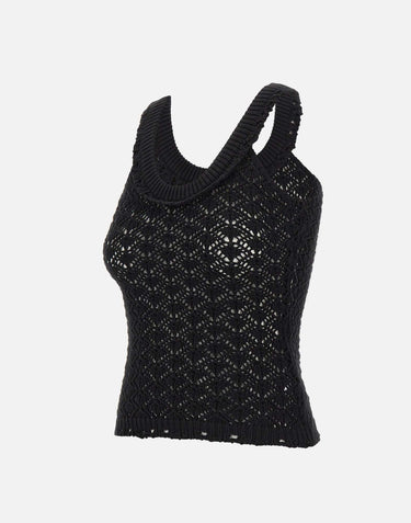 BLUMARINE Top crochet BLACK Donna 