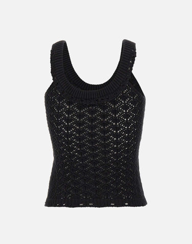 BLUMARINE Top crochet BLACK Donna 