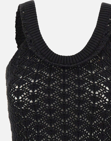 BLUMARINE Top crochet BLACK Donna 