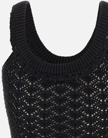 BLUMARINE Top crochet BLACK Donna 