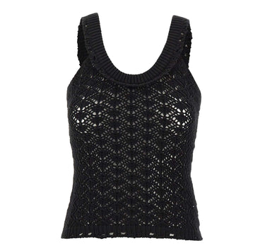 BLUMARINE Top crochet BLACK Donna 