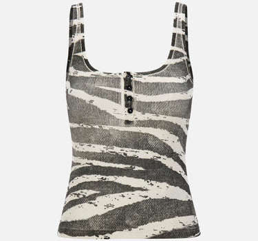 BLUMARINE Top in costina a stampa zebra BLACK Donna 