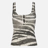 BLUMARINE Top in costina a stampa zebra BLACK Donna 