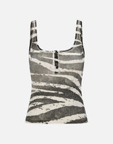 BLUMARINE Top in costina a stampa zebra BLACK Donna 