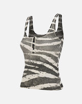 BLUMARINE Top in costina a stampa zebra BLACK Donna 
