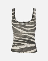 BLUMARINE Top in costina a stampa zebra BLACK Donna 