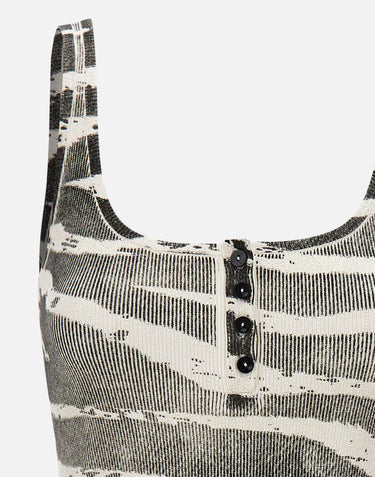 BLUMARINE Top in costina a stampa zebra BLACK Donna 