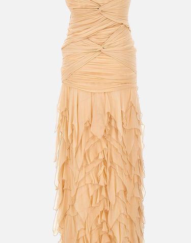 Abito in georgette con ruches 4A408A N0820 BLUMARINE 