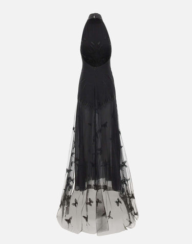 Abito lungo in tulle con ricami 4A430A F0990 BLUMARINE 