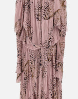 Abito lungo in georgette plissé stampato 4A432A M1445 BLUMARINE 