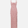 BLUMARINE Abito lungo in pizzo macramé Pink Donna 