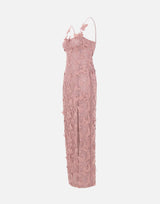 BLUMARINE Abito lungo in pizzo macramé Pink Donna 