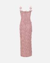 BLUMARINE Abito lungo in pizzo macramé Pink Donna 