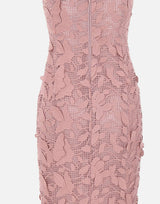 BLUMARINE Abito lungo in pizzo macramé Pink Donna 