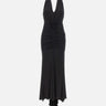 Abito lungo in jersey lucido con rosa 4A467A N0990 BLUMARINE 