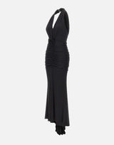 Abito lungo in jersey lucido con rosa 4A467A N0990 BLUMARINE 
