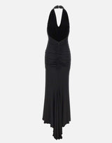 Abito lungo in jersey lucido con rosa 4A467A N0990 BLUMARINE 