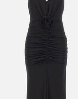 Abito lungo in jersey lucido con rosa 4A467A N0990 BLUMARINE 