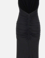 Abito lungo in jersey lucido con rosa 4A467A N0990 BLUMARINE 