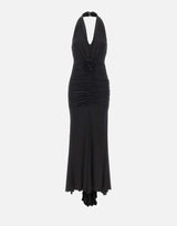Abito lungo in jersey lucido con rosa 4A467A N0990 BLUMARINE 