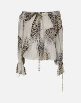 BLUMARINE Blusa in georgette con stampa WHITE Donna 