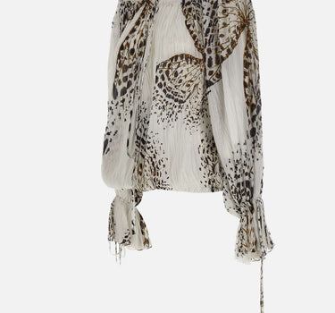 BLUMARINE Blusa in georgette con stampa WHITE Donna 