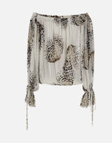 BLUMARINE Blusa in georgette con stampa WHITE Donna 