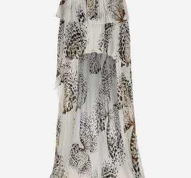BLUMARINE Gonna in georgette con stampa WHITE Donna 