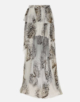 BLUMARINE Gonna in georgette con stampa WHITE Donna 