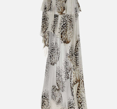 BLUMARINE Gonna in georgette con stampa WHITE Donna 