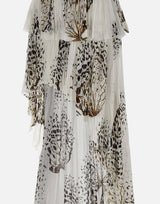 BLUMARINE Gonna in georgette con stampa WHITE Donna 