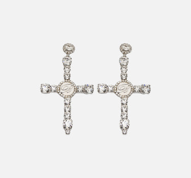 BLUMARINE Orecchini in metallo e castoni SILVER Donna 