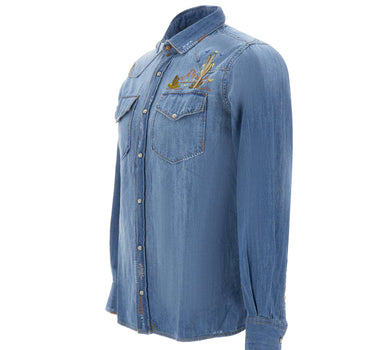 Camicia in denim con ricami TEX520 R00590JEANS BOB 