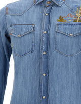 Camicia in denim con ricami TEX520 R00590JEANS BOB 