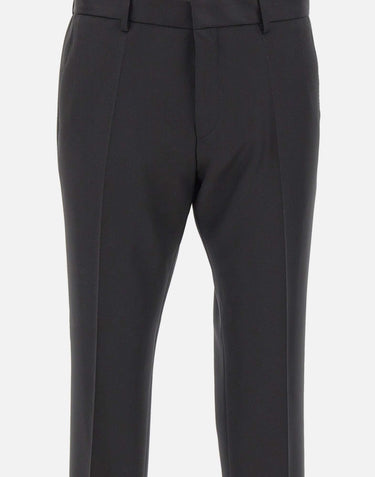 BOSS Pantaloni slim fit in serge di lana vergine BLACK Uomo 