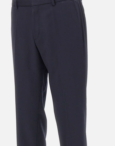 BOSS Pantaloni slim fit in serge di lana vergine BLUE Uomo 