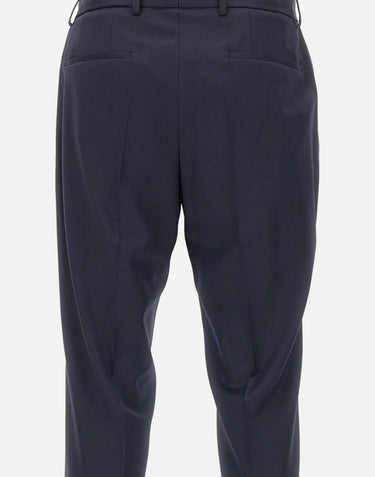 BOSS Pantaloni slim fit in serge di lana vergine BLUE Uomo 
