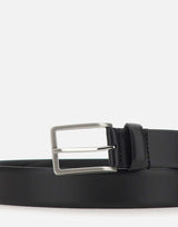BOSS Cintura in pelle liscia con fibbia ad ardiglione BLACK Uomo 