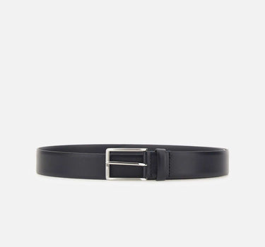 BOSS Cintura in pelle liscia con fibbia ad ardiglione BLUE Uomo 